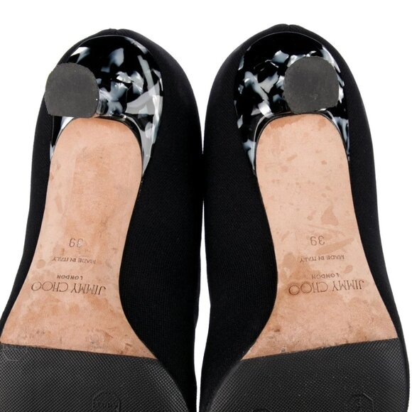 Jimmy Choo - Saber 65 - Black Booties with Marble Heel - Picture 6 of 8